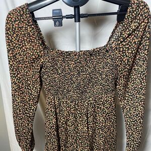 Abercrombie & Fitch Floral Smocked Mini Dress XS Puff Sleeve Cottagecore